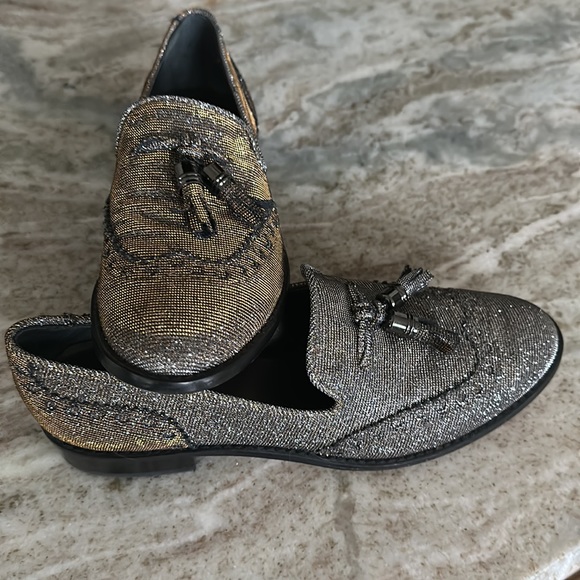 Women’s Stuart Weitzman Metallic Loafers, Slightly Used, Size 6 M - Picture 2 of 5